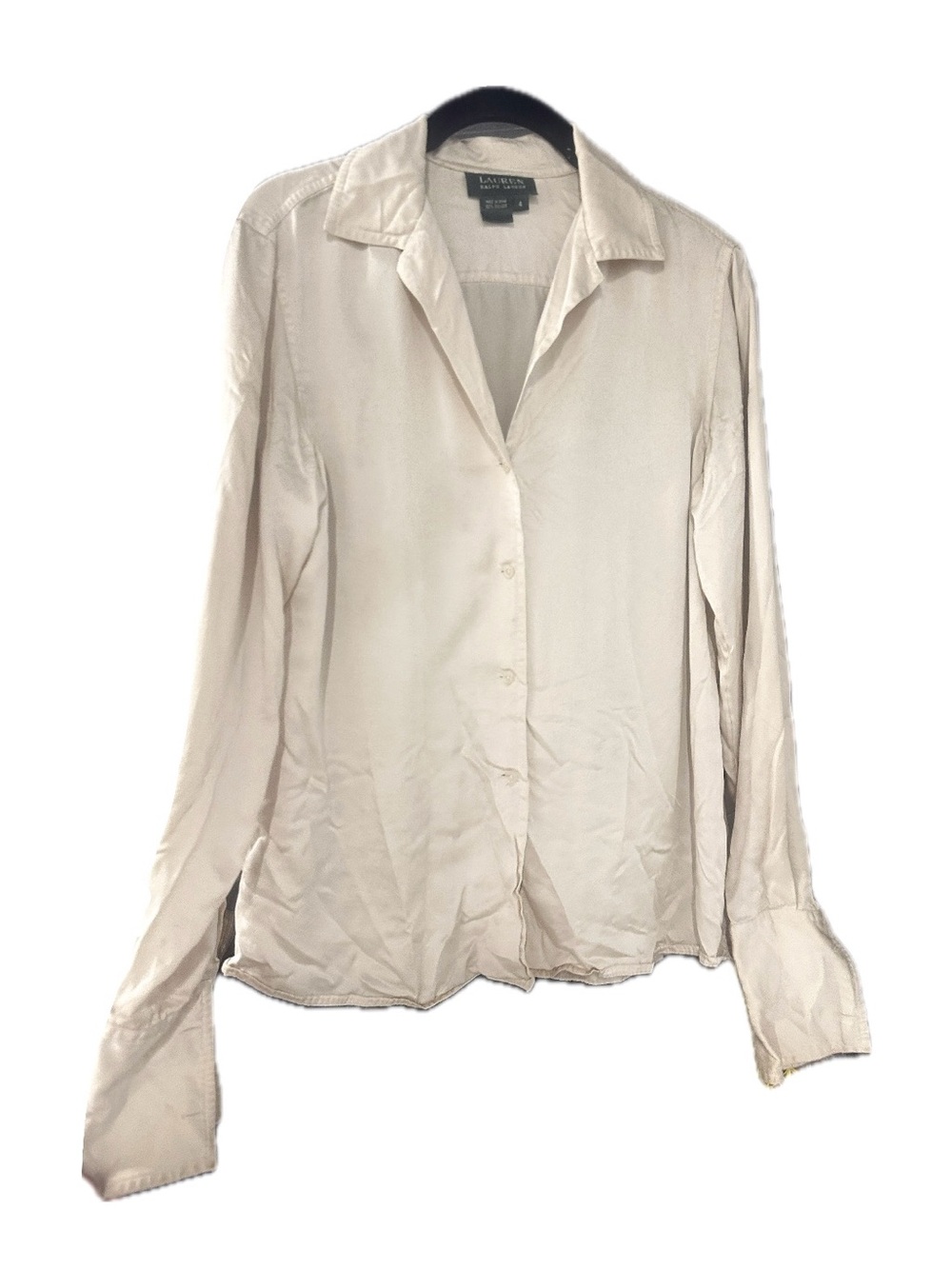 Ralph Lauren Cream Button-Down Silk Blouse